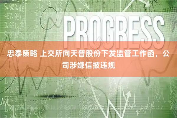 忠泰策略 上交所向天普股份下发监管工作函，公司涉嫌信披违规